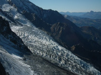 glacier des Bossons depuis l'Aiguille du Midi (photo JP Hulot)